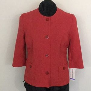 Coral colored 3/4 sleeved light weight blazer